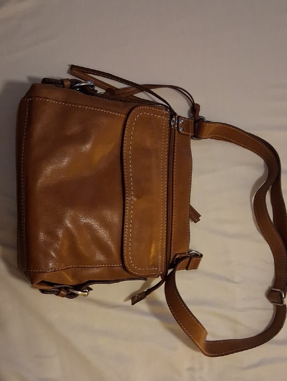 Fossil Leather Crossbody Bag in Brown